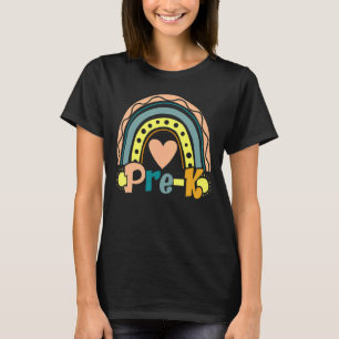 Camiseta Rainbow Pre K Professor Primeiro Dia Da Escola