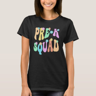 Camiseta Rainbow Pre K Squad Retro Prek Little Miss 60s