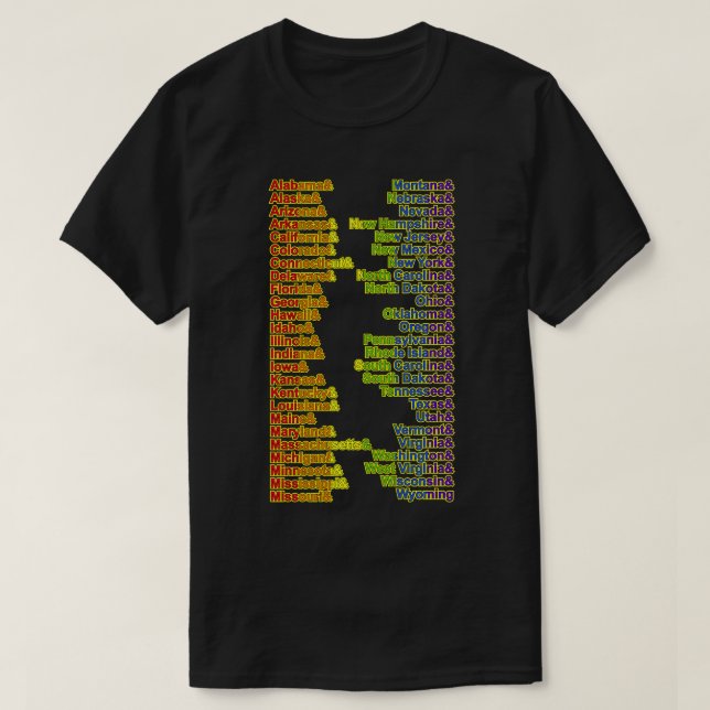 Camiseta Rainbow Pride 5 Estados LGBTQ (Frente do Design)