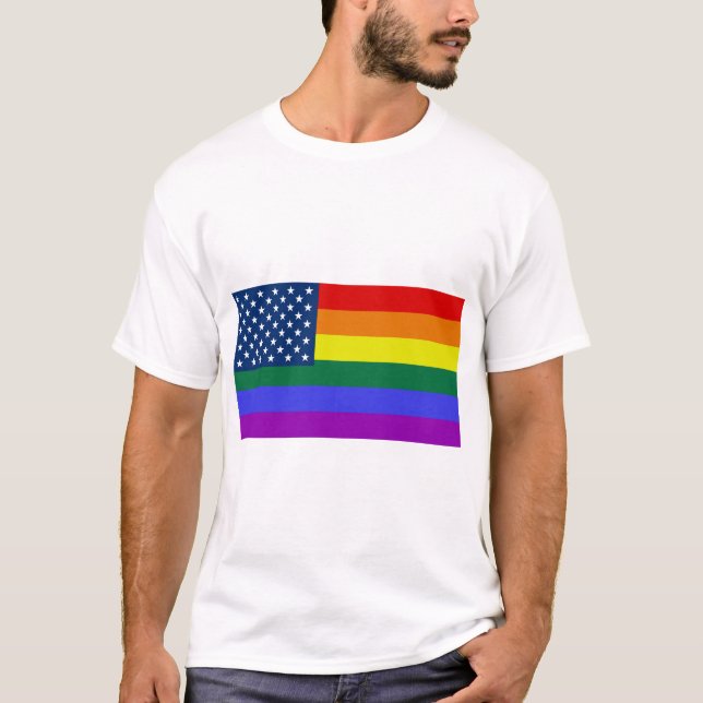 Camiseta Rainbow Pride EUA (Frente)