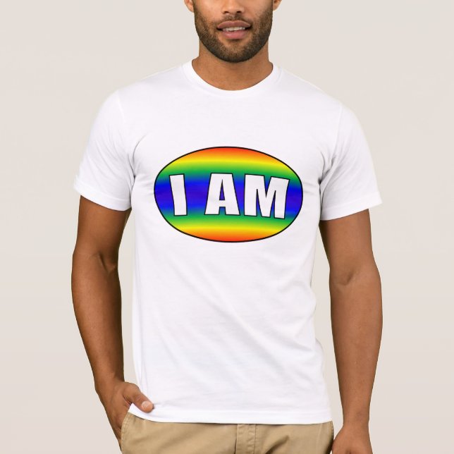 Camiseta Rainbow Pride I AM Oval T-Shirt (Frente)