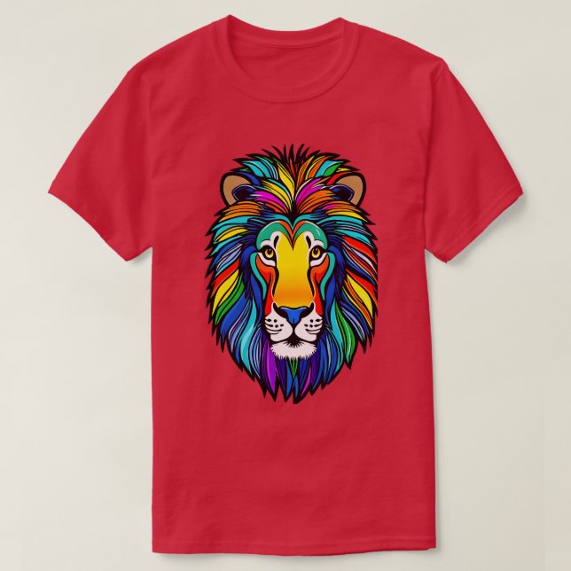 Camiseta Rainbow Pride Lion 14 (Frente do Design)
