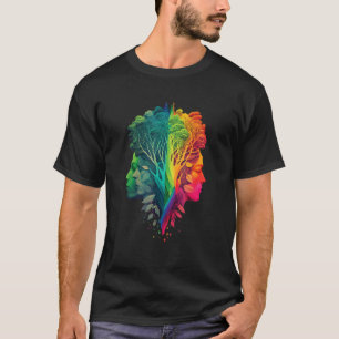 Camiseta Rainbow Pride Nature Tree Modern Gay LGBTQ