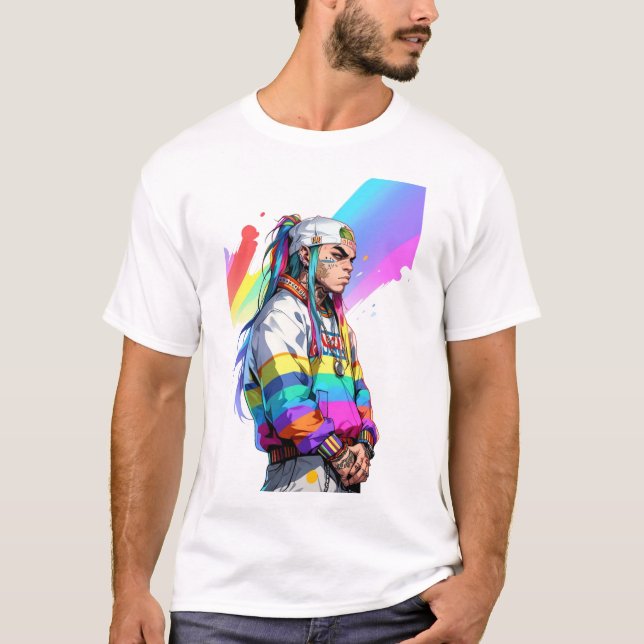 Camiseta Rainbow Rapper Vibes (Frente)