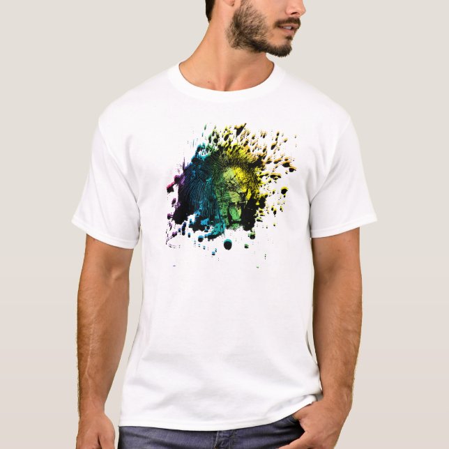 Camiseta Rainbow Roaring Lion (Frente)