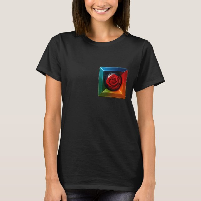 Camiseta Rainbow Rose Cube (Frente)