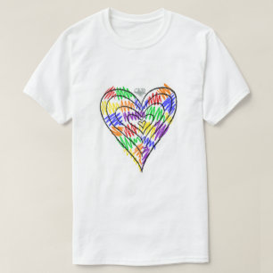 Camiseta Rainbow Scribbles Heart T-Shirts