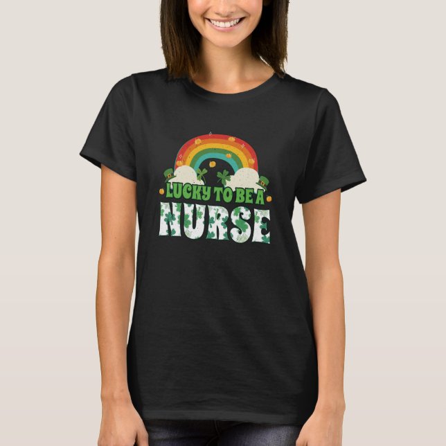 Camiseta Rainbow Shamrock Leprechaun Saint Patrick (Frente)