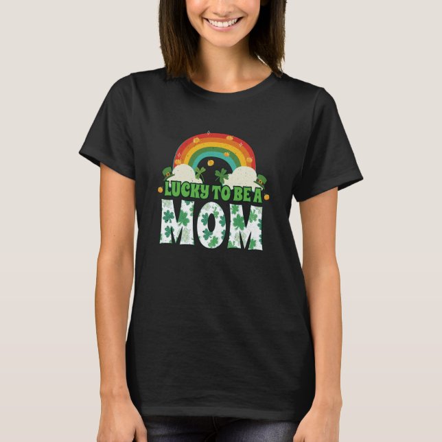 Camiseta Rainbow Shamrock Leprechaun Saint Patrick's Lucky  (Frente)