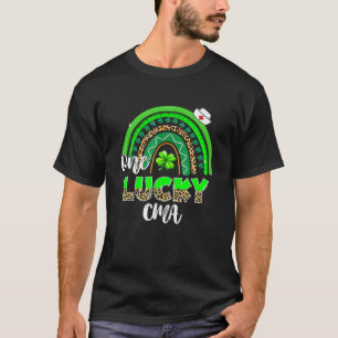 Camiseta Rainbow Shamrock One Lucky CMA Enfermeira Leopard