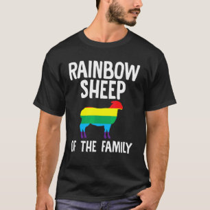 Camiseta Rainbow Sheep Da Família Lgbt Bisexual Queer Ga