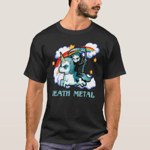 Camiseta Rainbow Skeleton Unicorn Death Metal Music Festiva