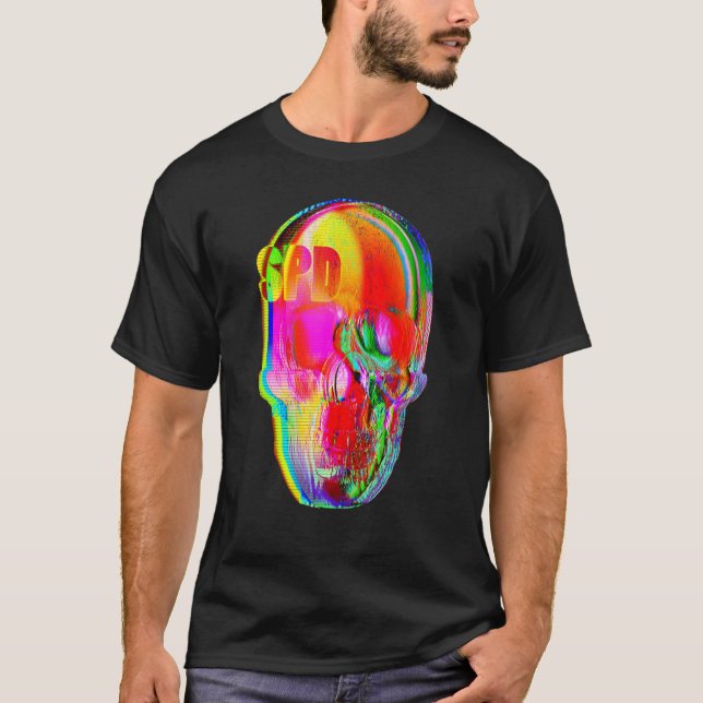 Camiseta Rainbow Skull Fine Art (Frente)