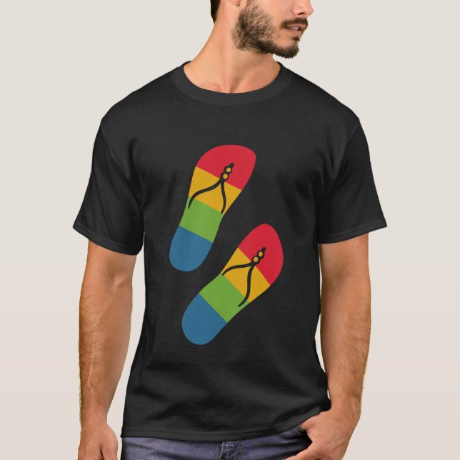 Camiseta Rainbow Slippers Arte Negra Moderna Tendência Simp (Frente)