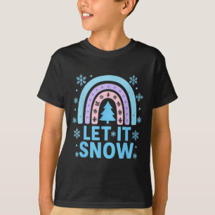 Camiseta Rainbow Snowflake Natal Café de inverno Suporte L