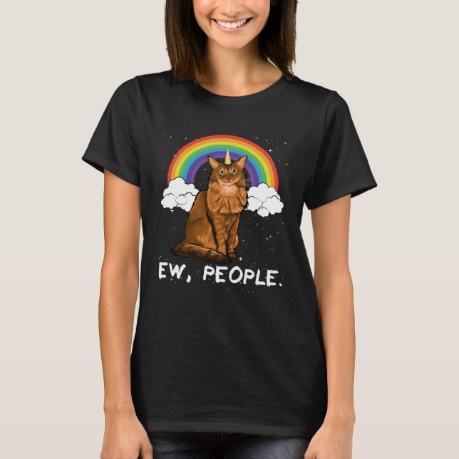 Camiseta Rainbow Somali Ew People Unicorn Cat (Frente)