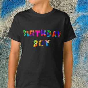 Camiseta Rainbow Splash Birthday Boy personalizado