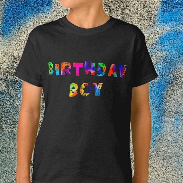 Camiseta Rainbow Splash Birthday Boy personalizado (Criador carregado)