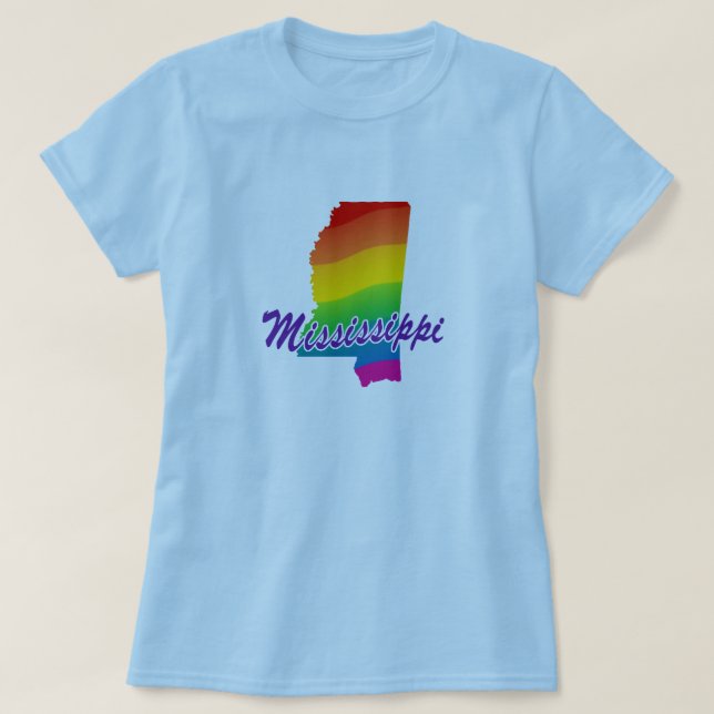 Camiseta Rainbow State Of Mississippi (Frente do Design)
