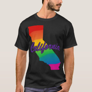 Camiseta Rainbow State Outline California T-shirt