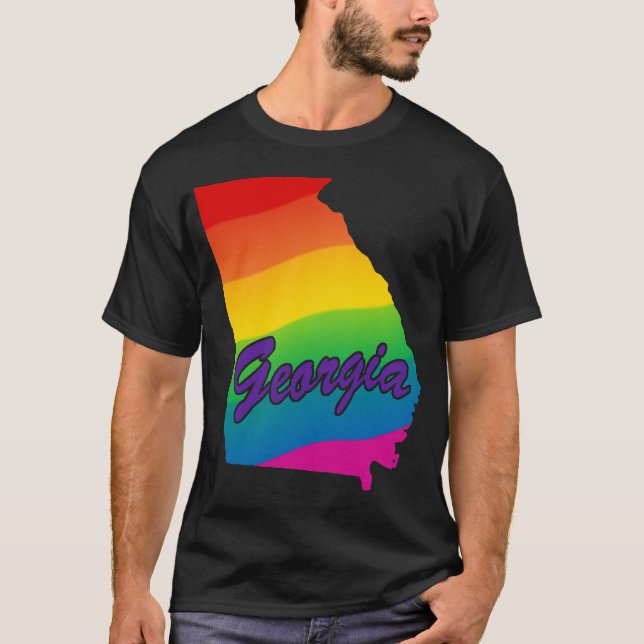 Camiseta Rainbow State Outline Georgia (Frente)