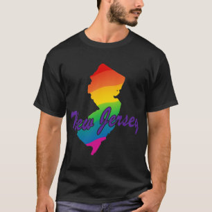 Camiseta Rainbow State Outline New Jersey