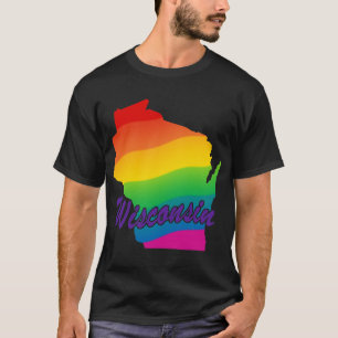 Camiseta Rainbow State Outline Wisconsin