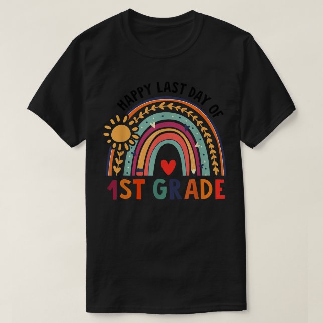 Camiseta Rainbow Sun Happy Day of 1rua Grade Funny Teac (Frente do Design)