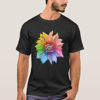Camiseta Rainbow Sunflower Deus Diz Que Você É O AMOR CRIST