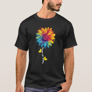 Camiseta Rainbow Sunflower Love Funny LGBT Igualdade LGBT A