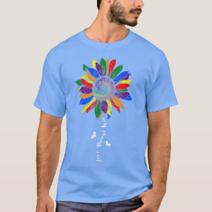 Camiseta Rainbow Sunflower Love ganha orgulho lésbico LGBT