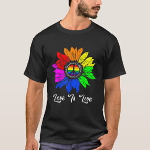 Camiseta Rainbow Sunflower Love Is Love Lgbb Gay Lésbica Pr