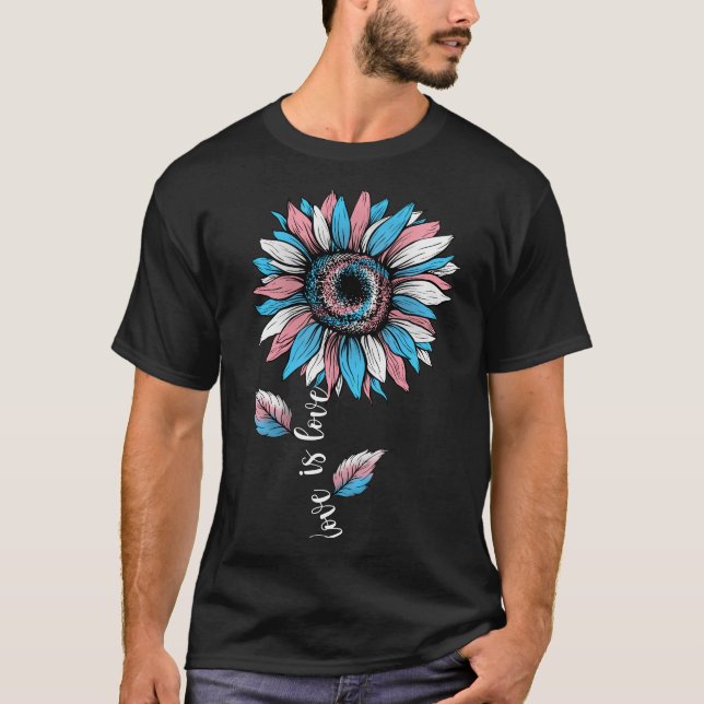 Camiseta Rainbow Sunflower Love is Love LGBT Orgulho (Frente)