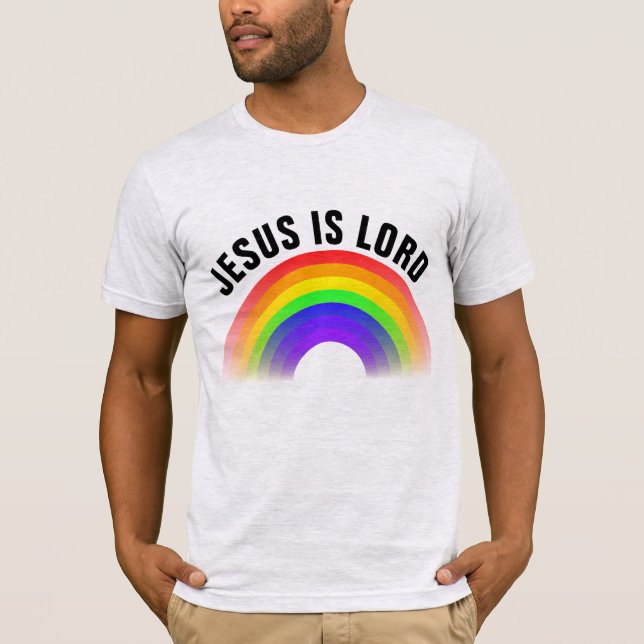 CAMISETA RAINBOW T-SHIRTS, JESUS É O SENHOR (Frente)