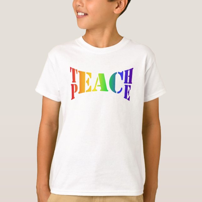 Camiseta Rainbow Teach Peace Boys (Frente)