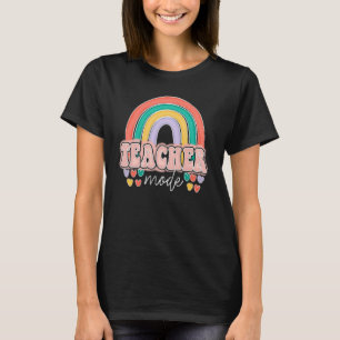 Camiseta Rainbow Teacher Mode Professor Life Melhor Tea do