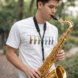 Camiseta Rainbow Tenor Saxophone Colorful Music Instrument