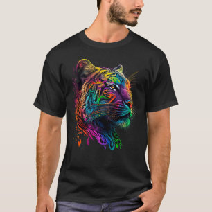 Camiseta Rainbow Tiger Animal Graphic