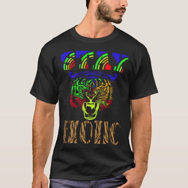 Camiseta Rainbow Tiger LGBTQ Gay Lesbian Bisexual Transgend (Frente)