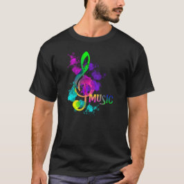Camiseta Rainbow Treble Clef Music Themed