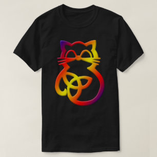 Camiseta Rainbow Trinity Knot Celtic Cat T Shirt