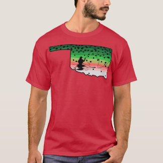 Camiseta Rainbow Trouly Fish Estado de Oklahoma Mapa de Mos
