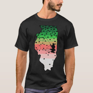 Camiseta Rainbow Trouly Fish Illinois Mosca Pesca Pescador