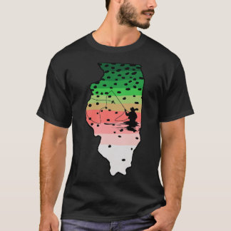 Camiseta Rainbow Trouly Fish Illinois Mosca Pesca Pescador