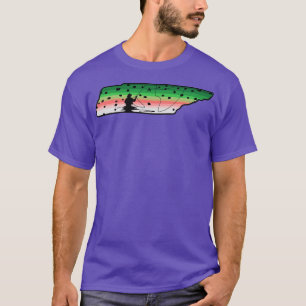 Camiseta Rainbow Trouly Fish State Map Fly Fis