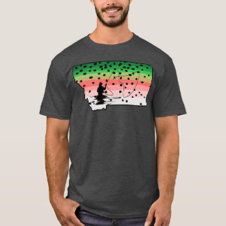 Camiseta Rainbow Trouly Fish State Map Fly Fishi