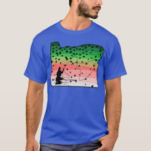 Camiseta Rainbow Trouly Fish State Map Fly Fishin