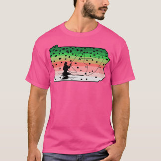 Camiseta Rainbow Trout Fly Fish State Map Fly