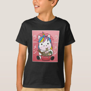 Camiseta Rainbow Unicorn ama Ramen Pasta