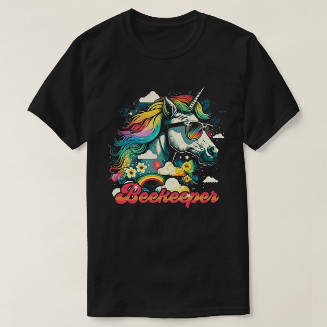 Camiseta Rainbow Unicorn Beekeeper (Frente do Design)